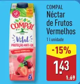 ALDI COMPAL Néctar de Frutos Vermelhos promoção
