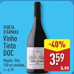 ALDI PORTA D'ARMAS Vinho Tinto DOC promoção