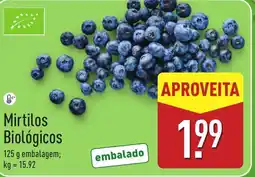 ALDI Mirtilos Biológicos promoção