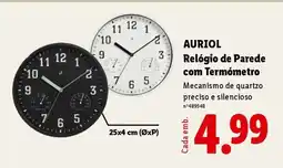 Lidl AURIOL Relógio de Parede com Termômetro promoção