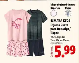 Lidl ESMARA KIDS Pijama Curto para Rapariga/Rapaz promoção