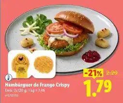 Lidl Hambúrguer de Frango Crispy promoção