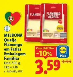 Lidl MILBONA Queijo Flamengo em Fatias Embalagem Familiar promoção