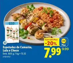 Lidl Espetadas de Camarão, Lula e Choco promoção
