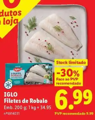Lidl Iglo Filetes de Robalo promoção