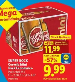 Lidl Super Bock Cerveja Mini Pack Econômico promoção