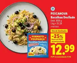 Lidl Pescanova Bacalhau Desfiado promoção