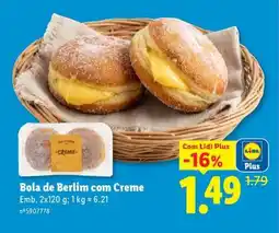 Lidl Bola de Berlim com Creme promoção