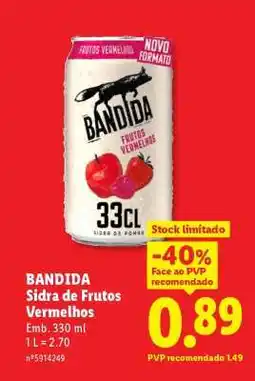 Lidl BANDIDA Sidra de Frutos Vermelhos promoção