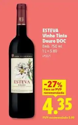Lidl Esteva Vinho Tinto Douro DOC promoção