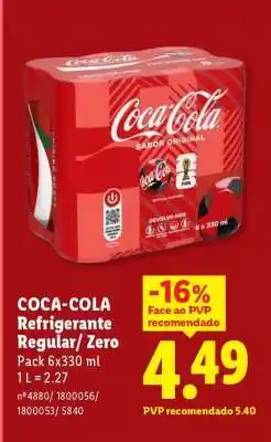 Lidl COCA-COLA Refrigerante Regular/Zero promoção