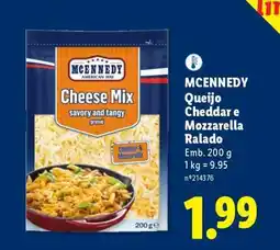 Lidl MCENNEDY Queijo Cheddar e Mozzarella Ralado promoção