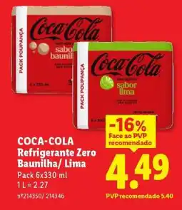 Lidl COCA-COLA Refrigerante Zero Baunilha/ Lima promoção