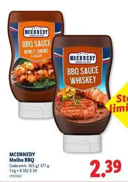 Lidl MCENNEDY Molho BBQ promoção