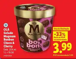 Lidl OLÁ Gelado Magnum Bonbon Choco & Cherry promoção