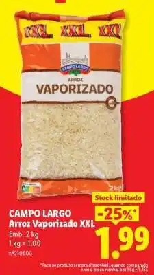 Lidl CAMPO LARGO Arroz Vaporizado XXL promoção