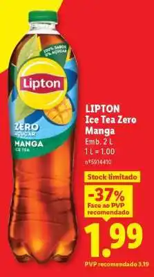 Lidl LIPTON Ice Tea Zero Manga promoção