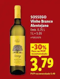 Lidl SOSSEGO Vinho Branco Alentejano promoção