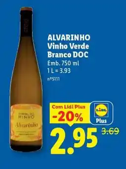 Lidl ALVARINHO Vinho Verde Branco DOC promoção