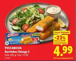 Lidl PESCANOVA Barrinhas Ómega 3 promoção