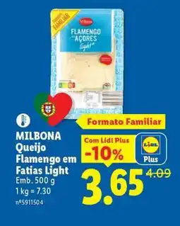 Lidl MILBONA Queijo Flamengo em Fatias Light promoção