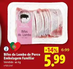 Lidl Bifes de Lombo de Porco Embalagem Familiar promoção
