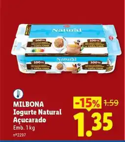 Lidl Milbona Iogurte Natural Açucarado promoção