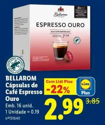 Lidl Bellarom Cápsulas de Café Espresso Ouro promoção