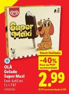 Lidl OLÁ Gelado Super Maxi promoção