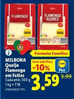 Lidl MILBONA Queijo Flamengo em Fatias promoção