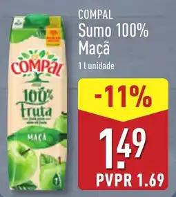 ALDI COMPAL Sumo 100% Maçã promoção
