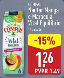 ALDI COMPAL Néctar Manga e Maracujá Vital Equilíbrio promoção