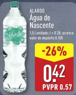 ALDI ALARDO Agua de Nascente promoção
