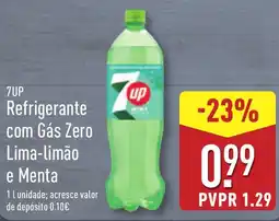 ALDI 7UP Refrigerante com Gás Zero Lima-limão e Menta promoção