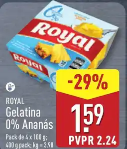 ALDI Royal Gelatina 0% Ananás promoção