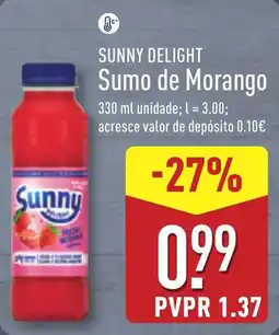 ALDI SUNNY DELIGHT Sumo de Morango promoção