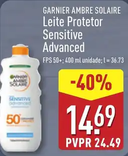 ALDI GARNIER AMBRE SOLAIRE Leite Protetor Sensitive Advanced promoção