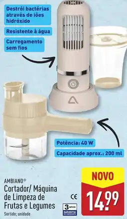 ALDI AMBIANO Cortador/ Máquina de Limpeza de Frutas e Legumes promoção