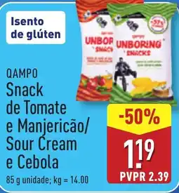 ALDI QAMPO Snack de Tomate e Manjericão/ Sour Cream e Cebola promoção