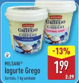 ALDI MILSANI logurte Grego promoção