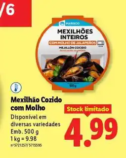 Lidl Mexilhão Cozido com Molho promoção