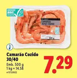 Lidl Camarão Cozido 30/40 promoção