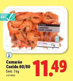Lidl Camarão Cozido 60/80 promoção