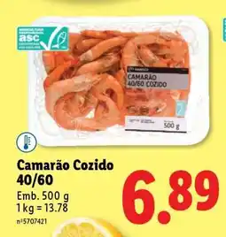 Lidl Camarão Cozido 40/60 promoção