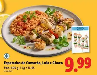 Lidl Espetadas de Camarão, Lula e Choco promoção