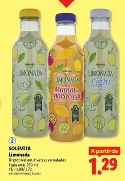 Lidl SOLEVITA Limonada promoção