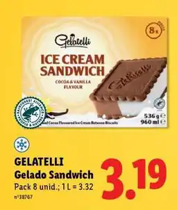 Lidl GELATELLI Gelado Sandwich promoção