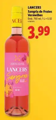Lidl LANCERS Sangria de Frutos Vermelhos promoção