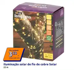 Action Iluminação solar de fio de cobre Solar 22m promoção