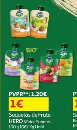 Auchan Saquetas de Fruta HERO Vários Sabores promoção